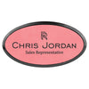 3" x 1 1/2" Personalized Leatherette Oval Badge with Frame