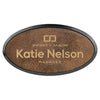 3" x 1 1/2" Personalized Leatherette Oval Badge with Frame