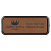 3" x 1" Personalized Leatherette Round Corner Badge with Frame