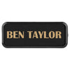 3" x 1" Personalized Leatherette Round Corner Badge with Frame