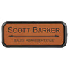 3" x 1" Personalized Leatherette Round Corner Badge with Frame