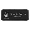 3" x 1" Personalized Leatherette Round Corner Badge with Frame