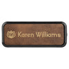 3" x 1" Personalized Leatherette Round Corner Badge with Frame