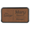 3" x 1 1/2" Personalized Leatherette Round Corner Badge with Frame