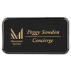 3" x 1 1/2" Personalized Leatherette Round Corner Badge with Frame