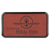 3" x 1 1/2" Personalized Leatherette Round Corner Badge with Frame