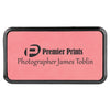 3" x 1 1/2" Personalized Leatherette Round Corner Badge with Frame