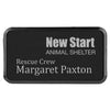 3" x 1 1/2" Personalized Leatherette Round Corner Badge with Frame