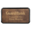 3" x 1 1/2" Personalized Leatherette Round Corner Badge with Frame