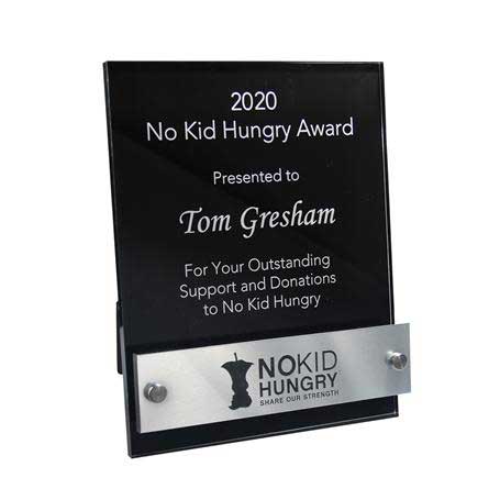 Black Back and Silver Bar Riser Plaque