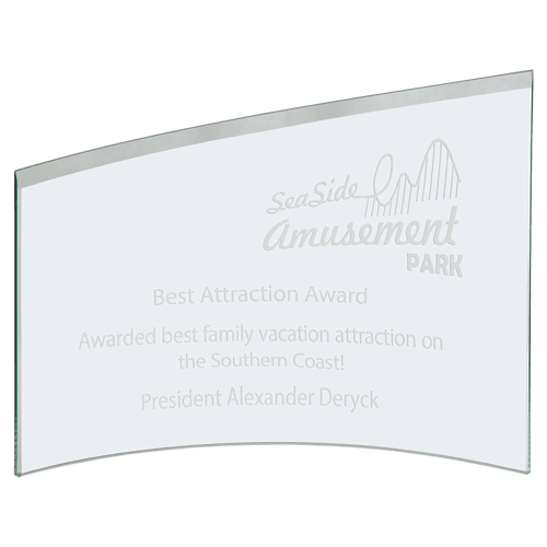 Jade Slanted Glass Crescent Award
