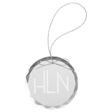 Clear Round Glass Ornament with Silver