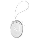 Clear Oval Glass Ornament with Silver