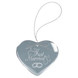 Clear Heart Glass Ornament with Silver