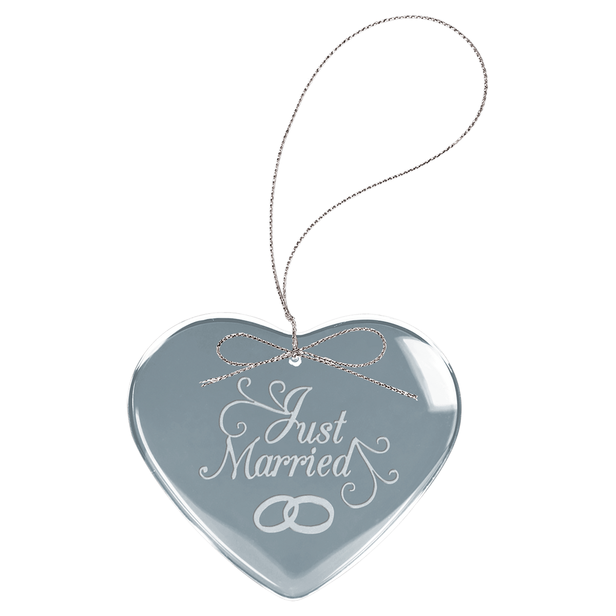 Clear Glass Ornaments — Bell and Heart