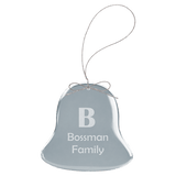Clear Bell Glass Ornament with Silver