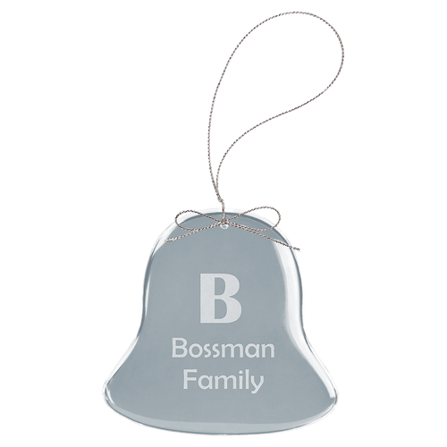 Clear Glass Ornaments — Bell and Heart