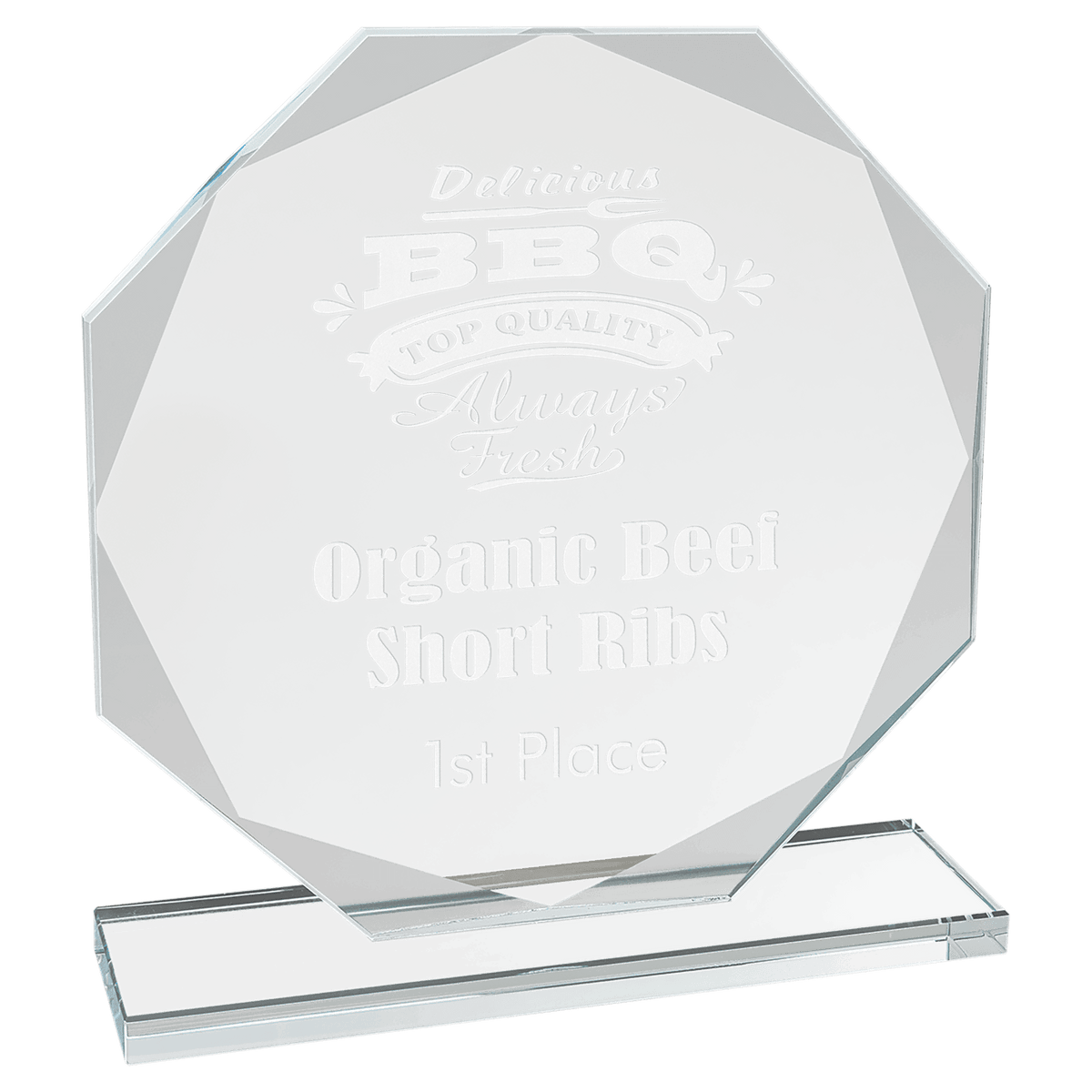 7 1/2" Octagon Glass Award