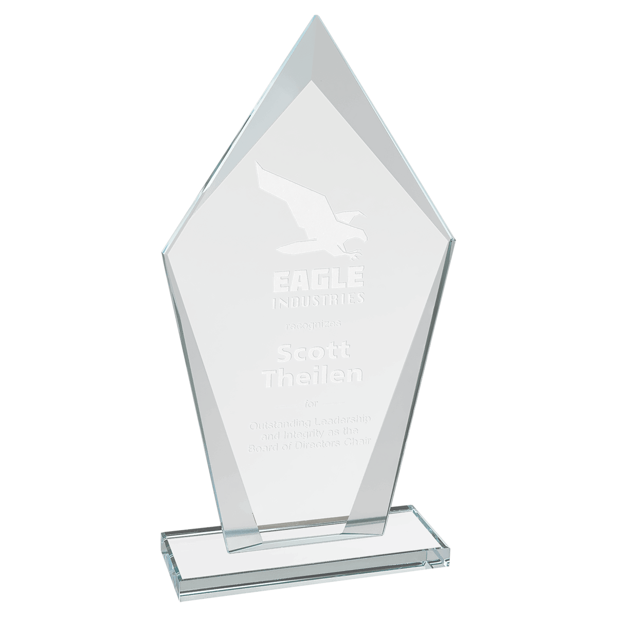 8 1/2" Diamond Clear Glass Award