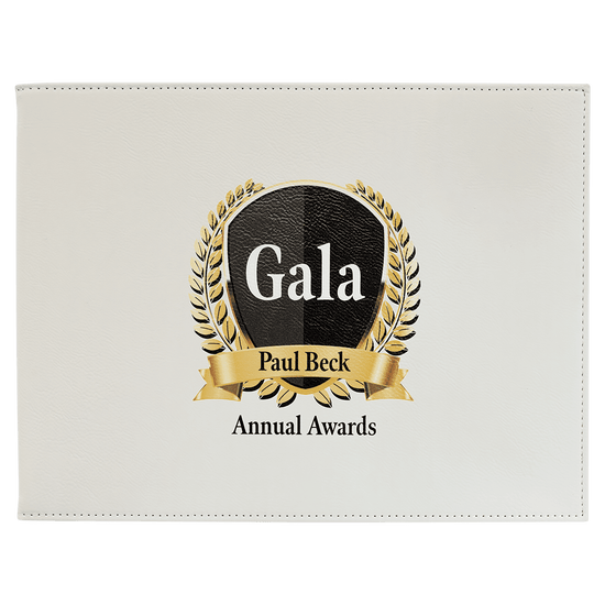 9" x 12" White Laserable Leatherette Certificate Holder
