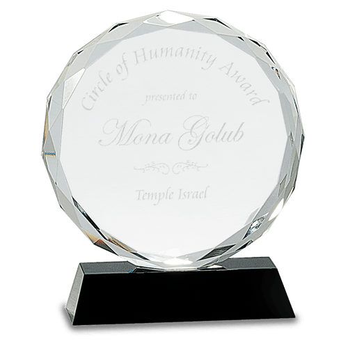 7" Round Facet Crystal on Pedestal Base