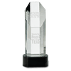 Octagon Slant-Top Crystal Award on Black Pedestal Base