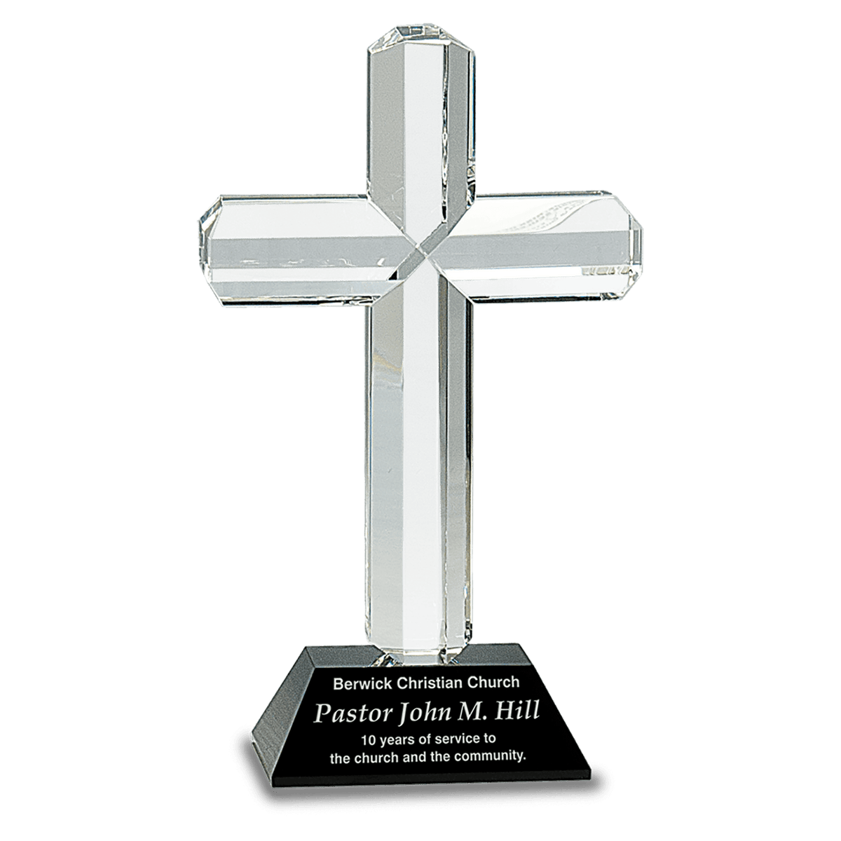 8 1/2" Crystal Cross on Pedestal Base