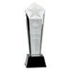Crystal Frosted Star Column on Black Pedestal Base