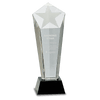 Crystal Frosted Star Column on Black Pedestal Base