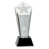 Crystal Frosted Star Column on Black Pedestal Base