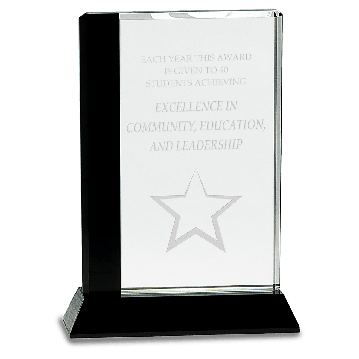 Crystal Rectangle Award — 6½" × 9" / Black