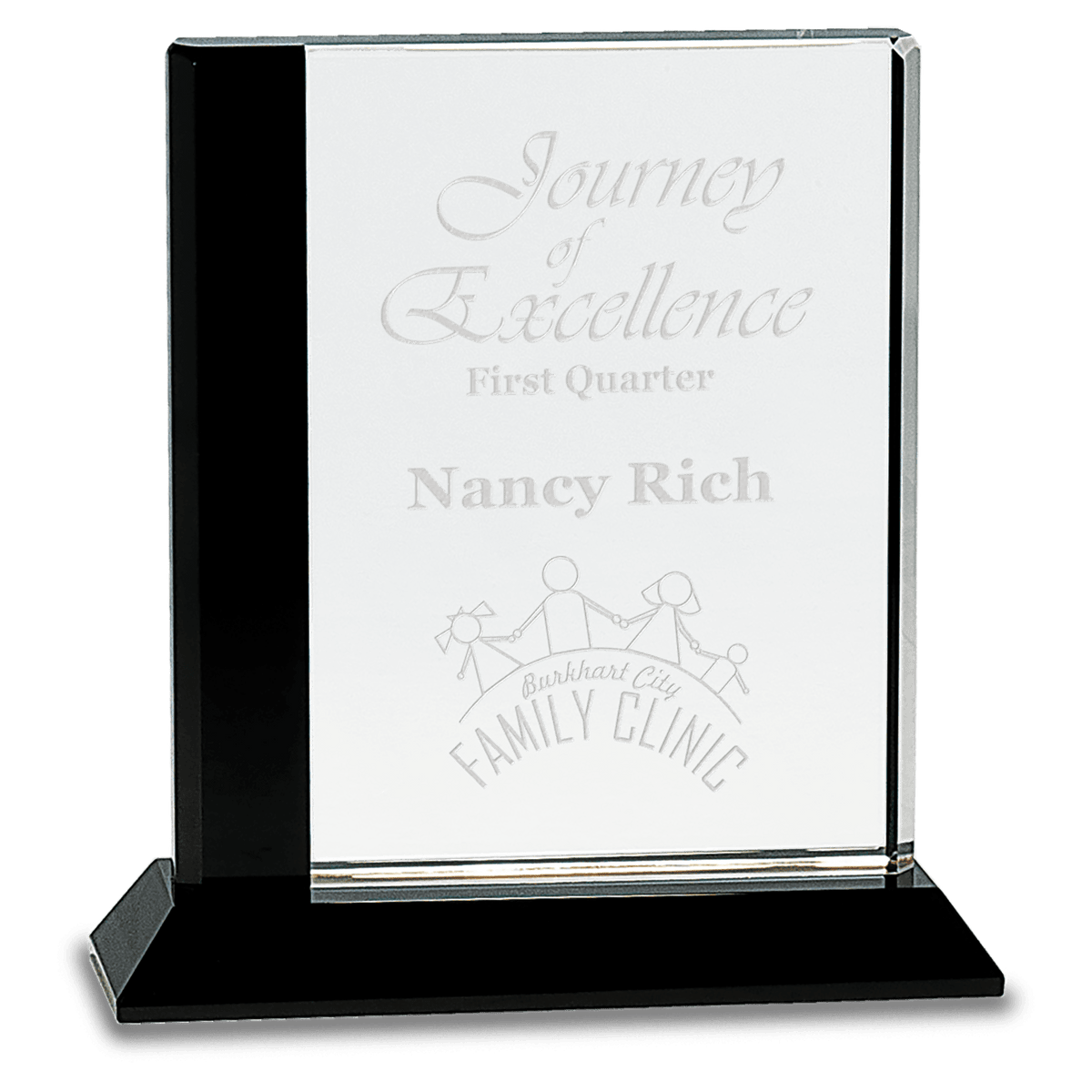 Crystal Rectangle Award with Decorative Edge and Base