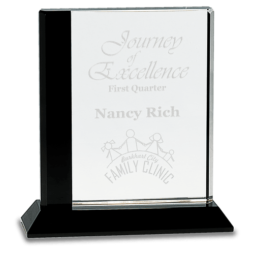 Crystal Rectangle Award with Decorative Edge and Base