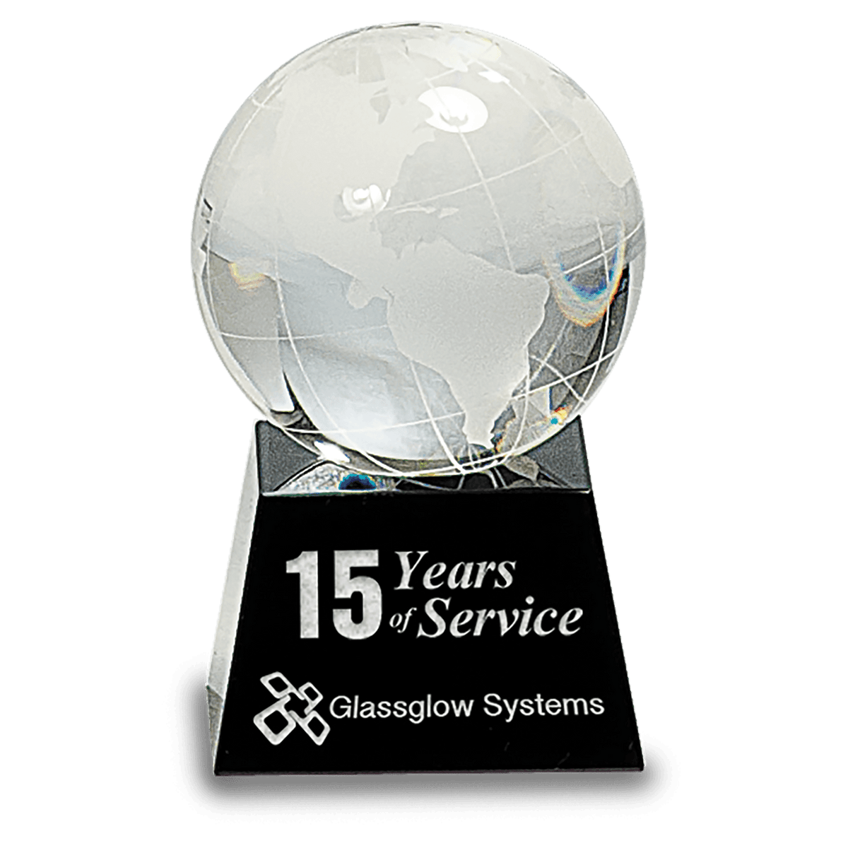 3" Crystal Globe on Black Base