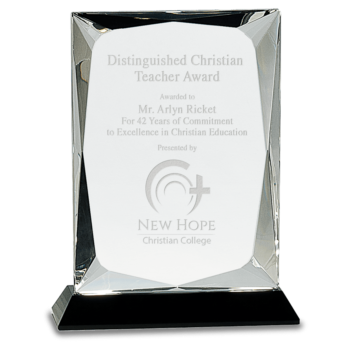 Clear Crystal Rectangle on Black Base — CRY057L