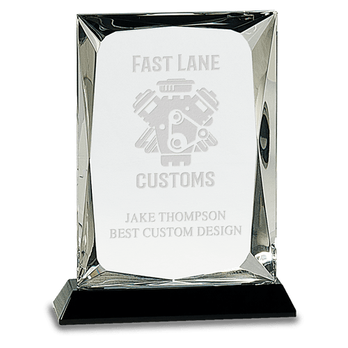 Clear Crystal Rectangle on Black Base