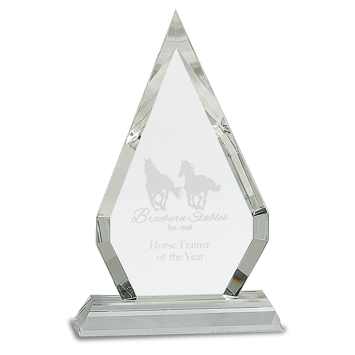 8 1/2" Crystal Diamond on Clear Pedestal Base