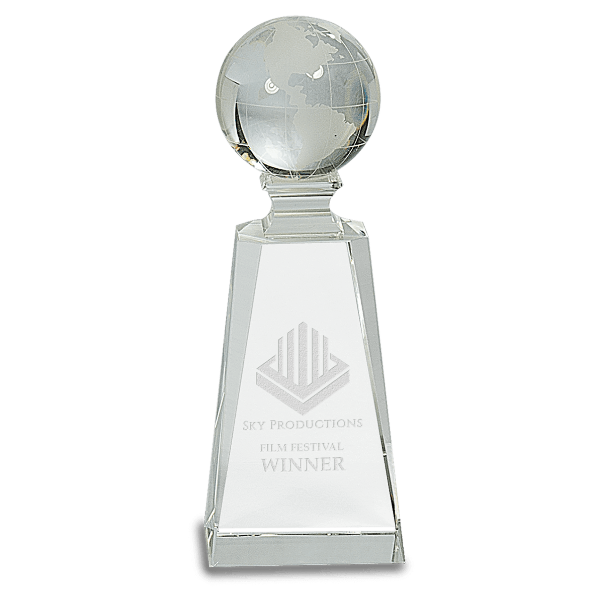 7 3/4" Crystal Globe on Clear Tower