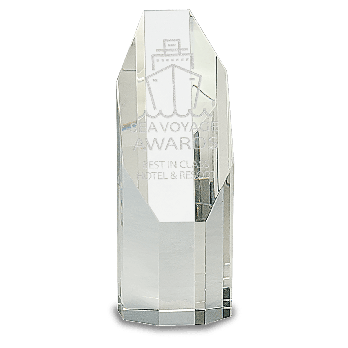 6" Clear Octagon Slant-Top Crystal Tower