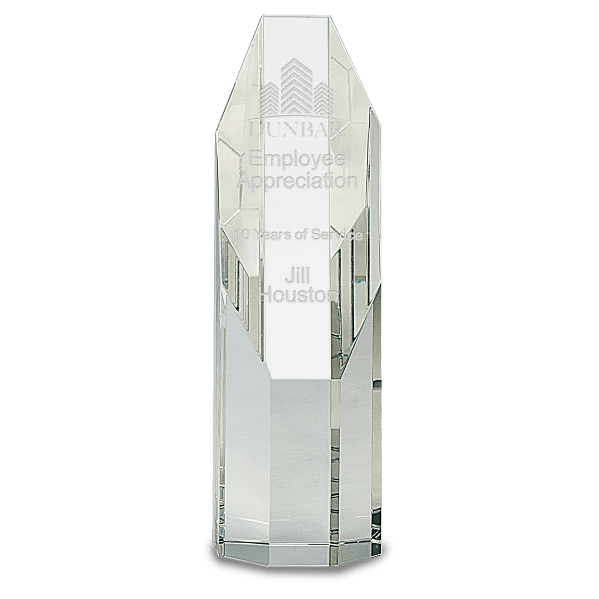 7 1/2" Clear Octagon Slant-Top Crystal Tower