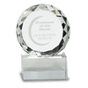Round Facet Crystal on Clear Pedestal Base