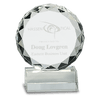 Round Facet Crystal on Clear Pedestal Base