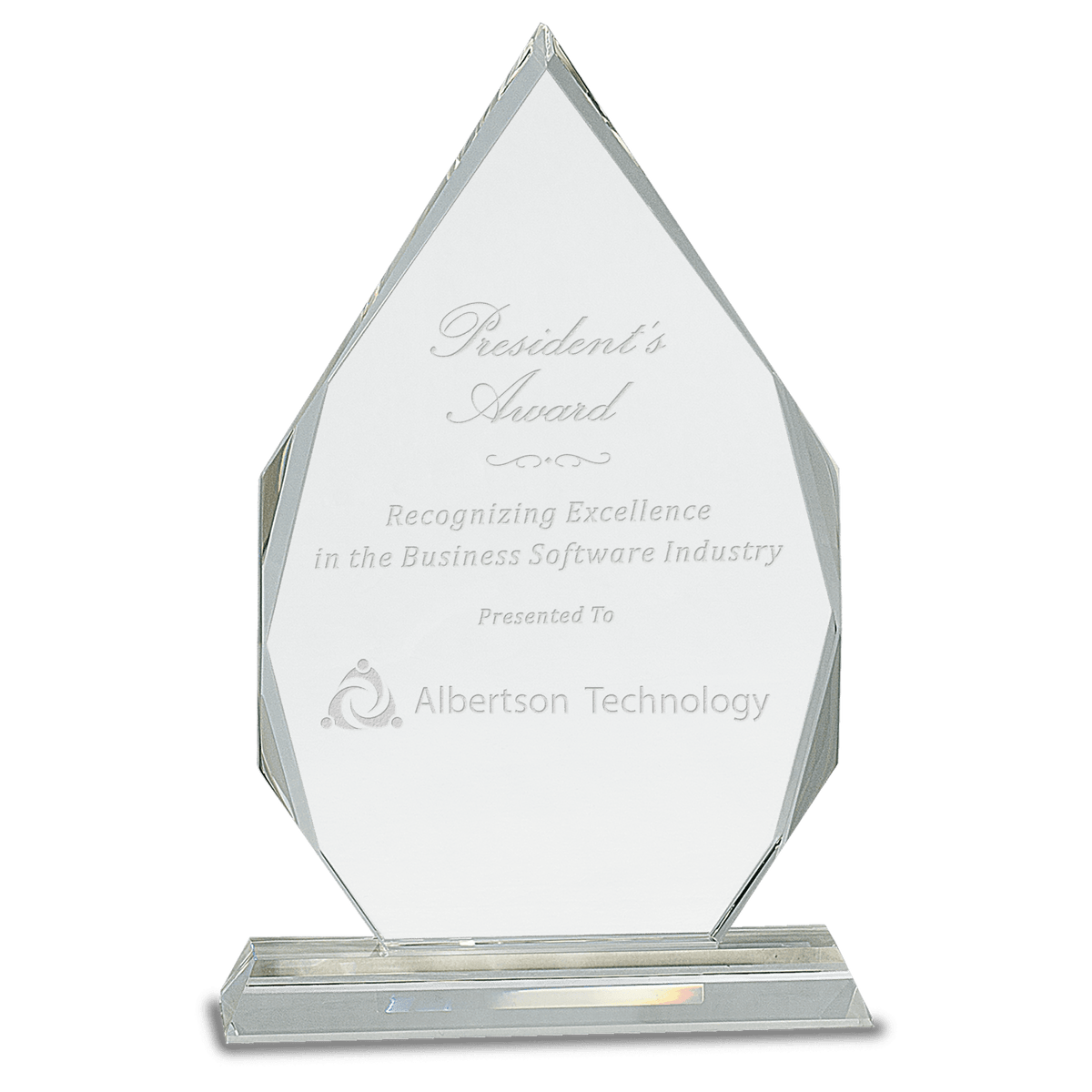 10 1/2" Crystal Diamond on Clear Pedestal Base
