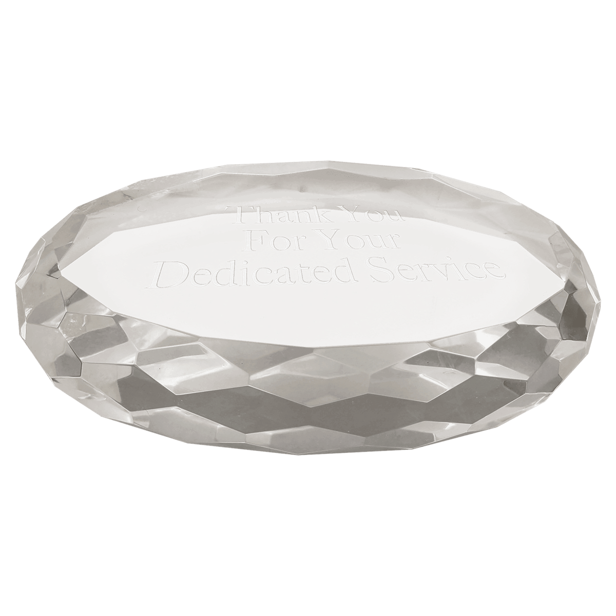 4" x 2 3/4" Clear Oval Crystal Paperweight