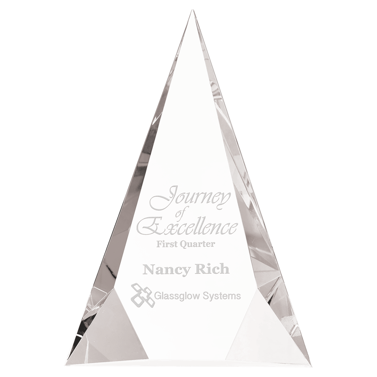 7" x 10" Crystal Facet Triangle