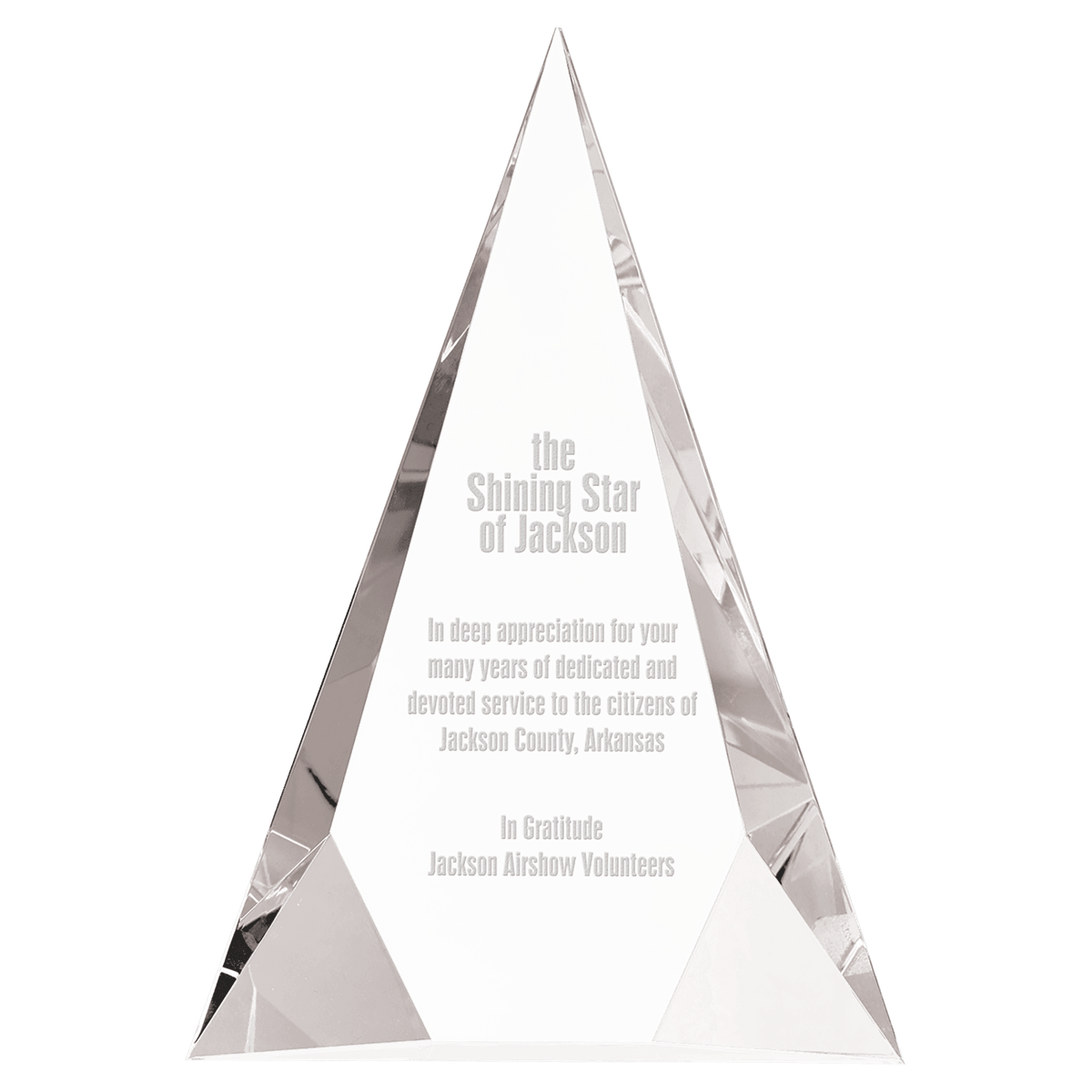 6" x 8" Crystal Facet Triangle