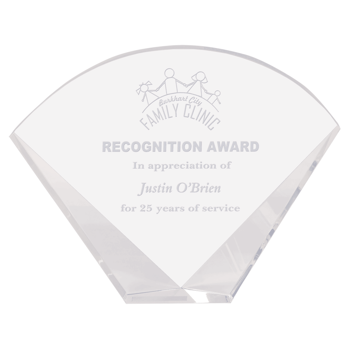 9" x 7" Crystal Facet Fan