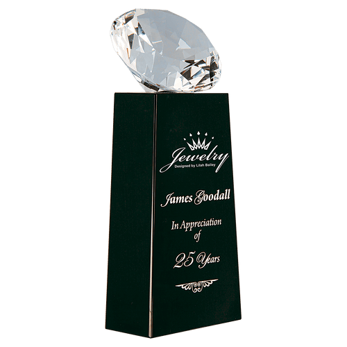 7 3/4" Crystal Diamond on Crystal Pedestal