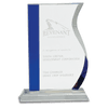 Blue Edge Crystal Wave on Clear Base