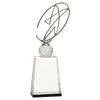 Clear/Black Crystal Award with Silver Metal Oval Star